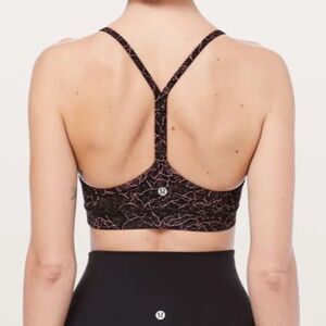 Lululemon Flow Y Bra Nulu | Size 4 | Lacescape Spanish Rose Black